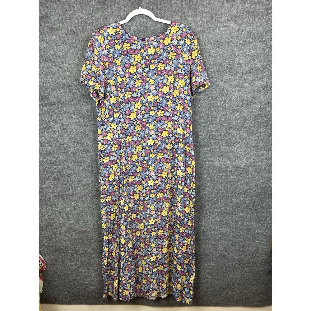 Vintage Talbots House Dress Flower Print Maxi Shortsleeve‎ Multicolor Church